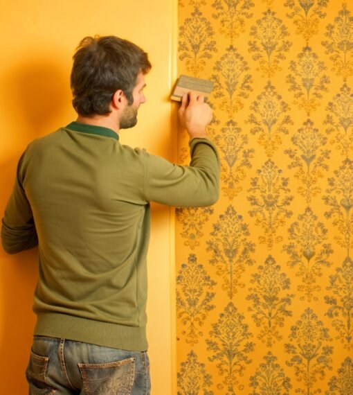 man-is-painting-wall-with-paint-brush man-is-painting-wall-with-paint-brush